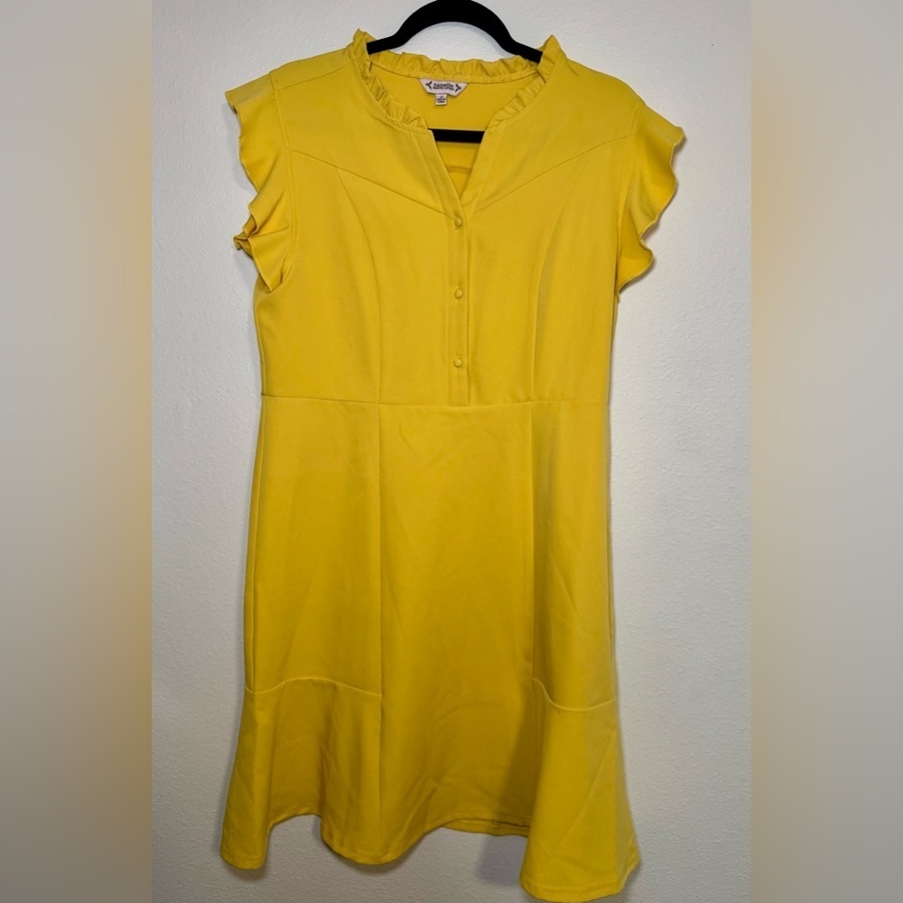Nanette Nanette Lepore Women's Cap
Sleeve Shirt Dress in yellow size 12